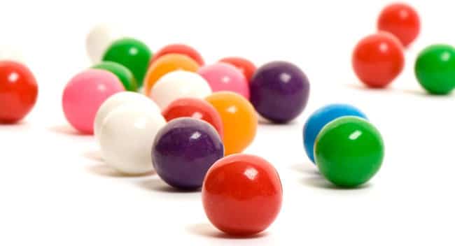 Multi-Colored Gumballs with high sugar content